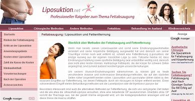 Alles zum Thema Liposuktion findet sich auf Liposuktion.net