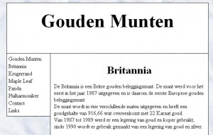 Gouden Munten informatiepagina